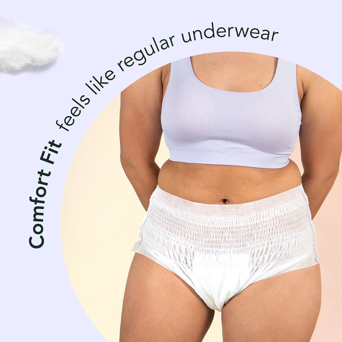 Rael Disposable Underwear for Women, Organic Cotton Cover - Incontinence  Pads, P