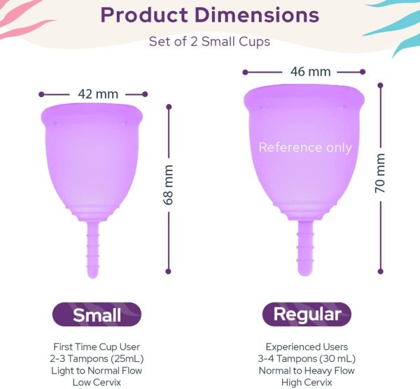 Ecoblossom menstrual cups product dimensions
