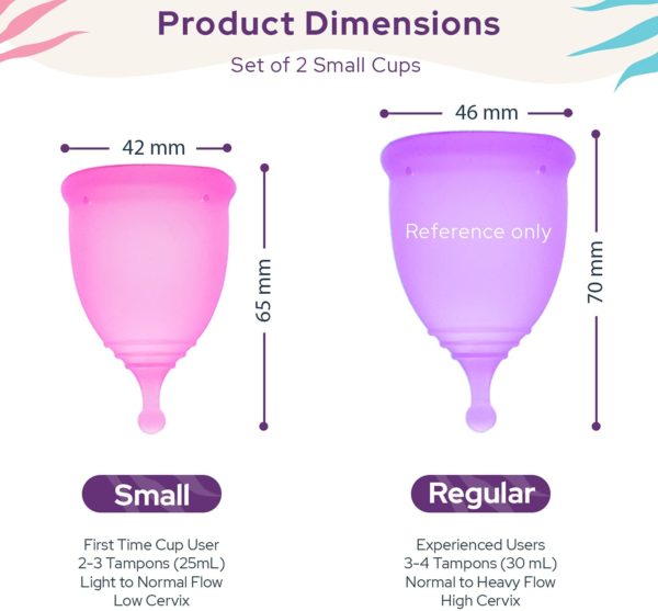 Ecoblossom menstrual cups product dimensions