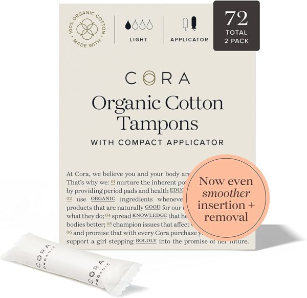 Light Cora organic cotton tampons 72 count