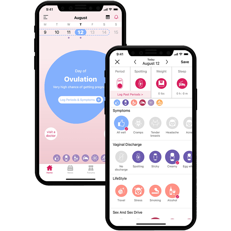 Oohvie app ovulation home screen